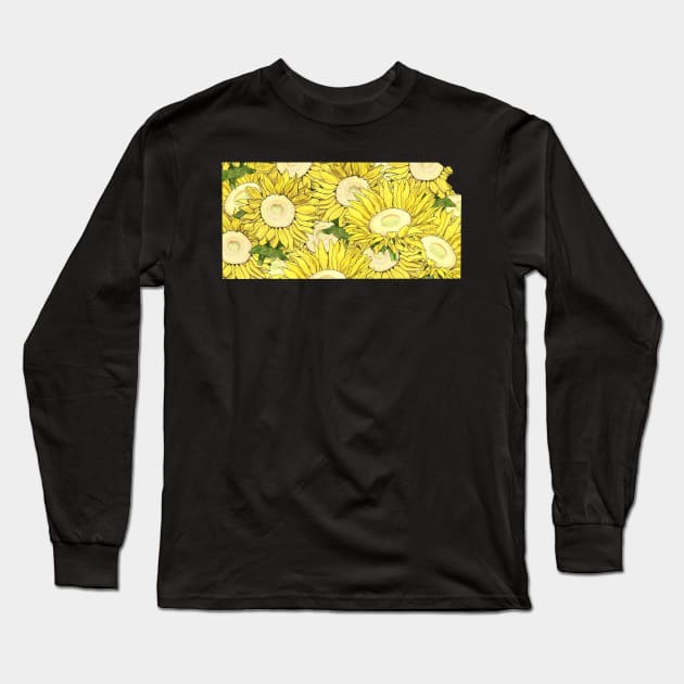 Kansas in Flowers Long Sleeve T-Shirt by UrsulaRodgers